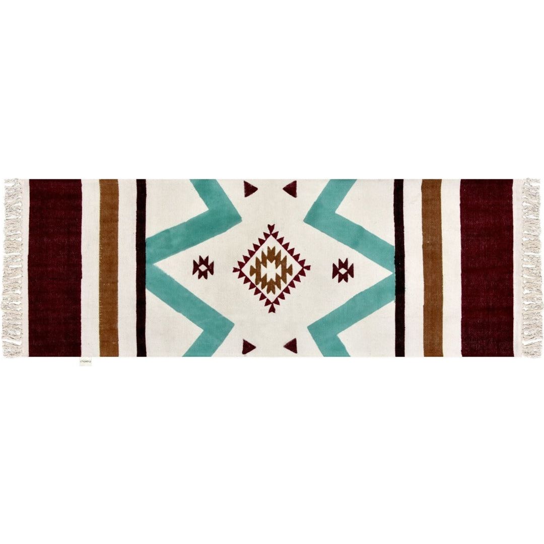 Teal Blockprint Rug