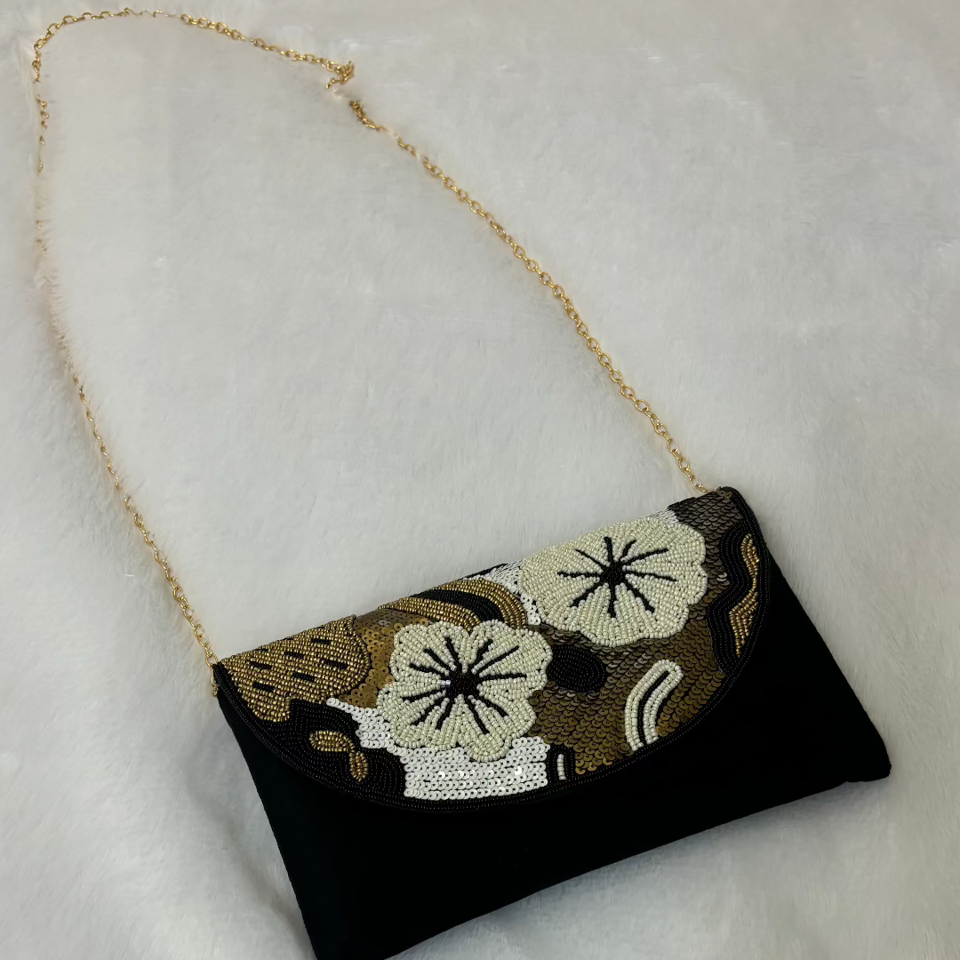 Karishma Black Clutch