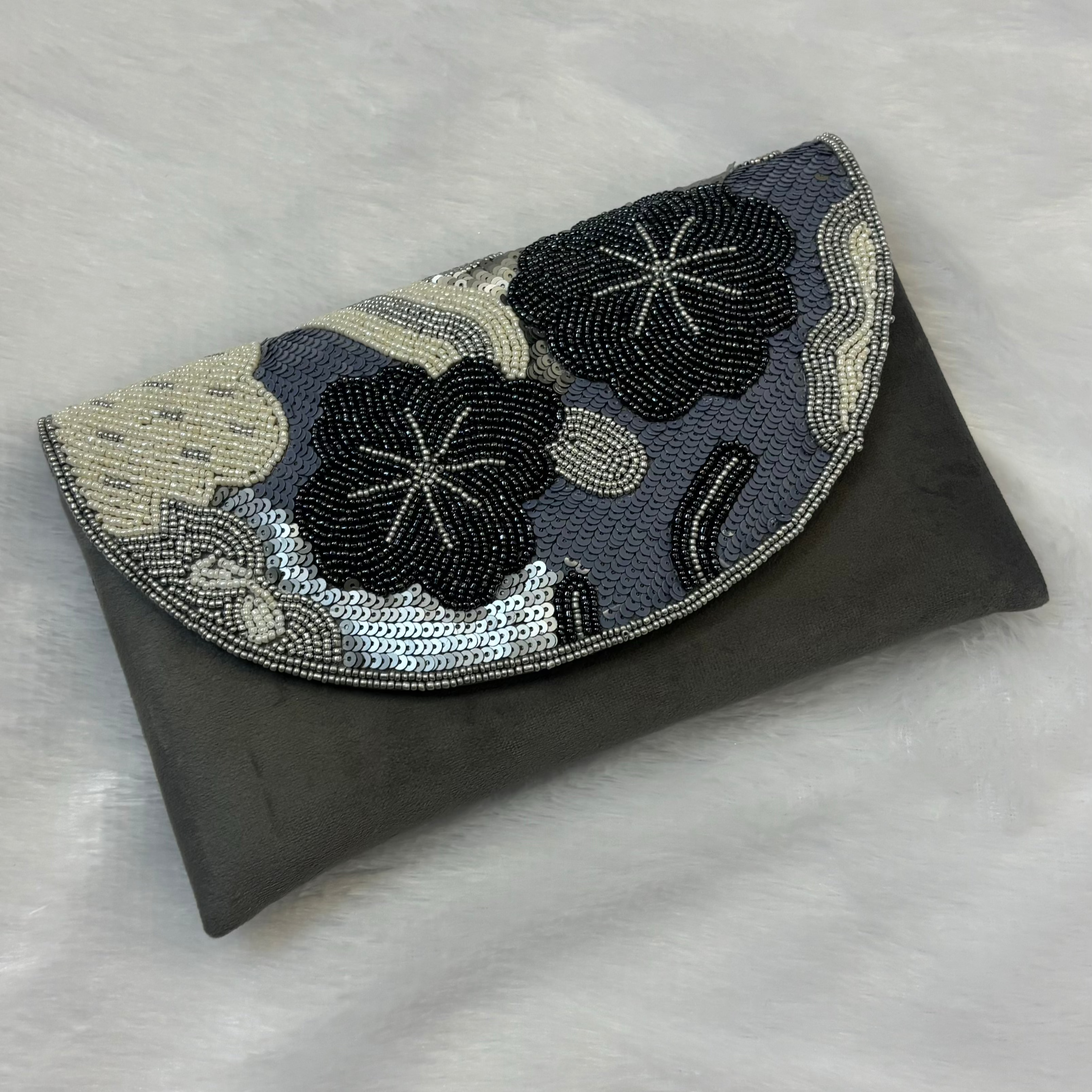 Kareena Grey Clutch