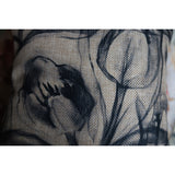 Charcoal Rosebud Cushion