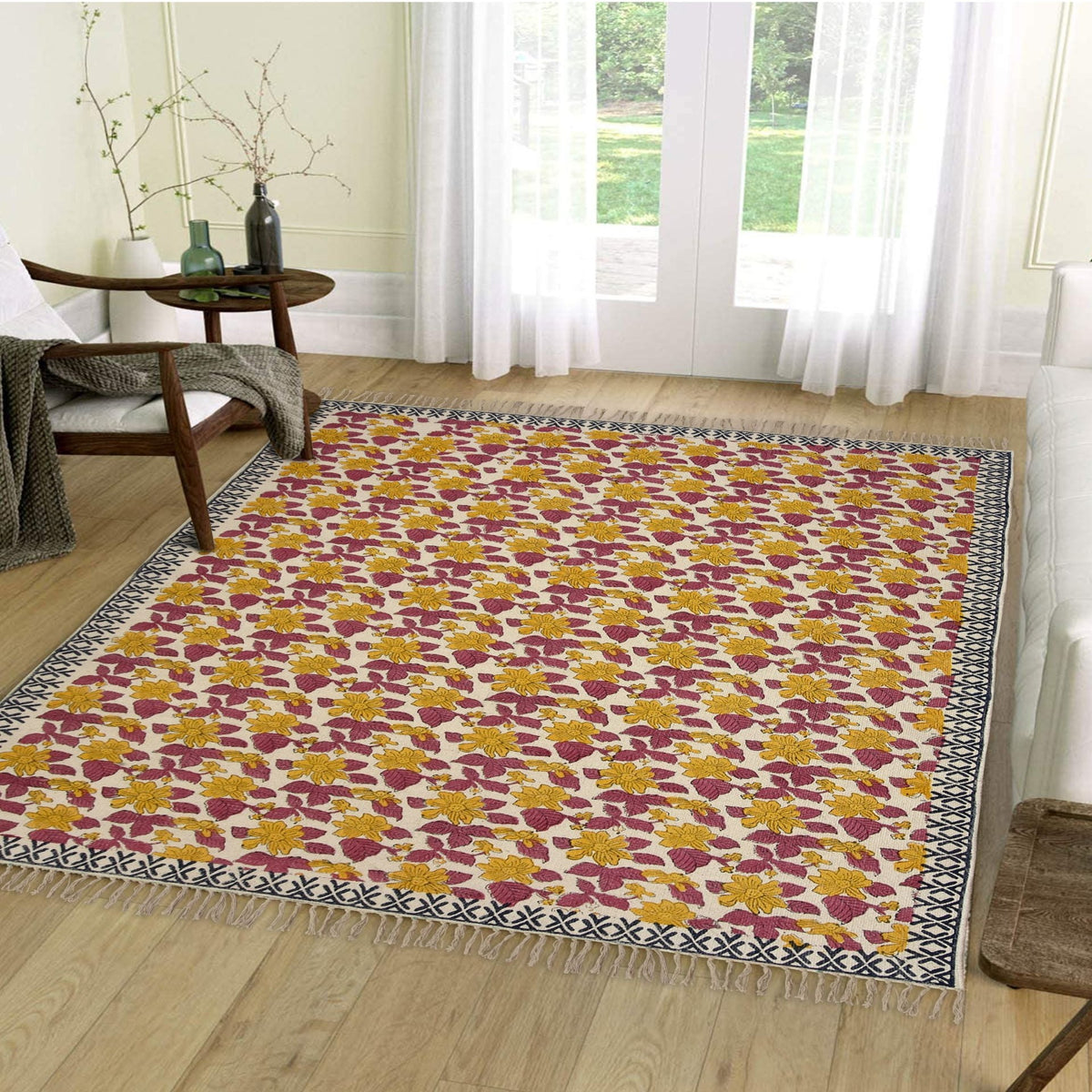 Yellow & Pink Blossomy Rug