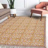 Maroon & Yellow Blooming Rug