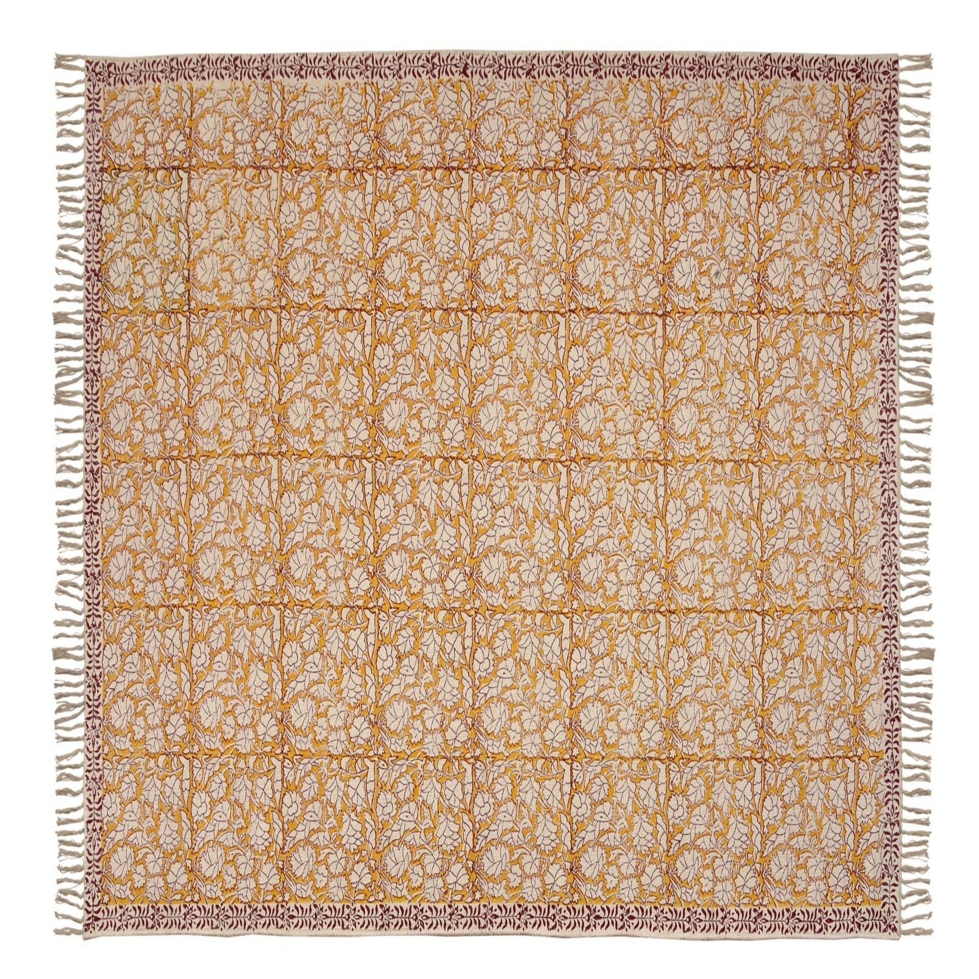 Maroon & Yellow Blooming Rug