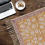 Maroon & Yellow Blooming Rug